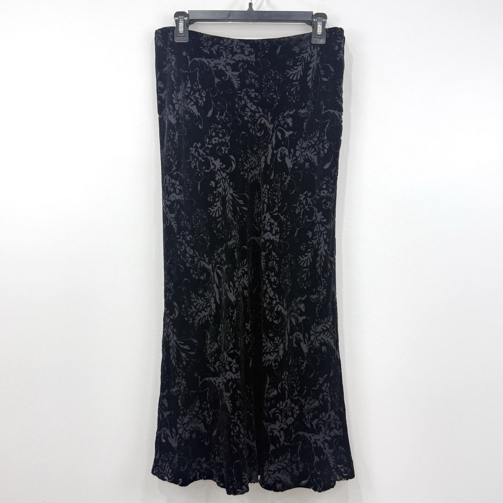 VTG 90s Lauren Ralph Lauren Velvet Burnout Maxi Skirt 8 Silk Whimsigoth Romantic